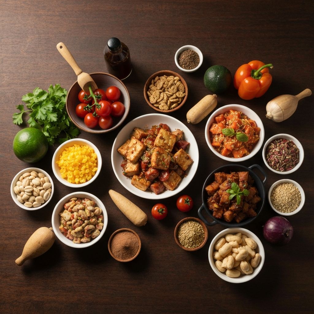 Umfassende Lebensmittelanordnung zur Ernährungserziehung mit akademischer Komposition und dramatischer Beleuchtung